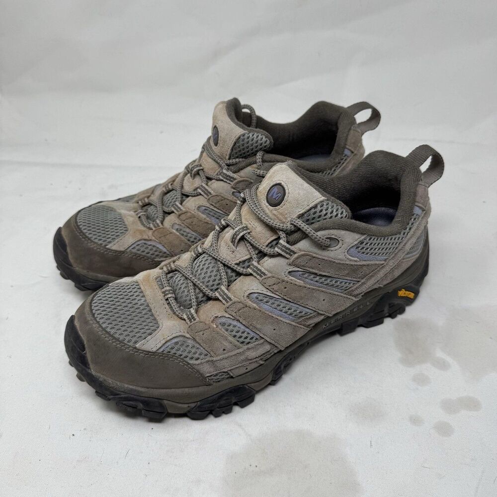 Merrell Shoes Womens Size 11 Gray Suede Mesh Hiking Trail Vibram J98324
